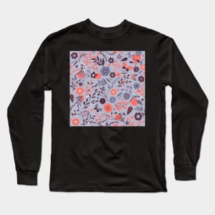 summer meadow | coral and violet Long Sleeve T-Shirt